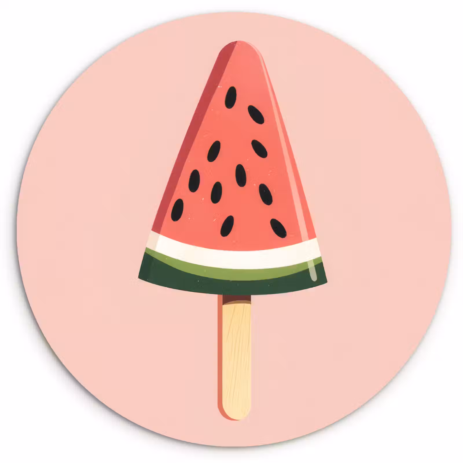 Cuadro redondo - Sandía - Helado - Pepitas - Rojo — 1