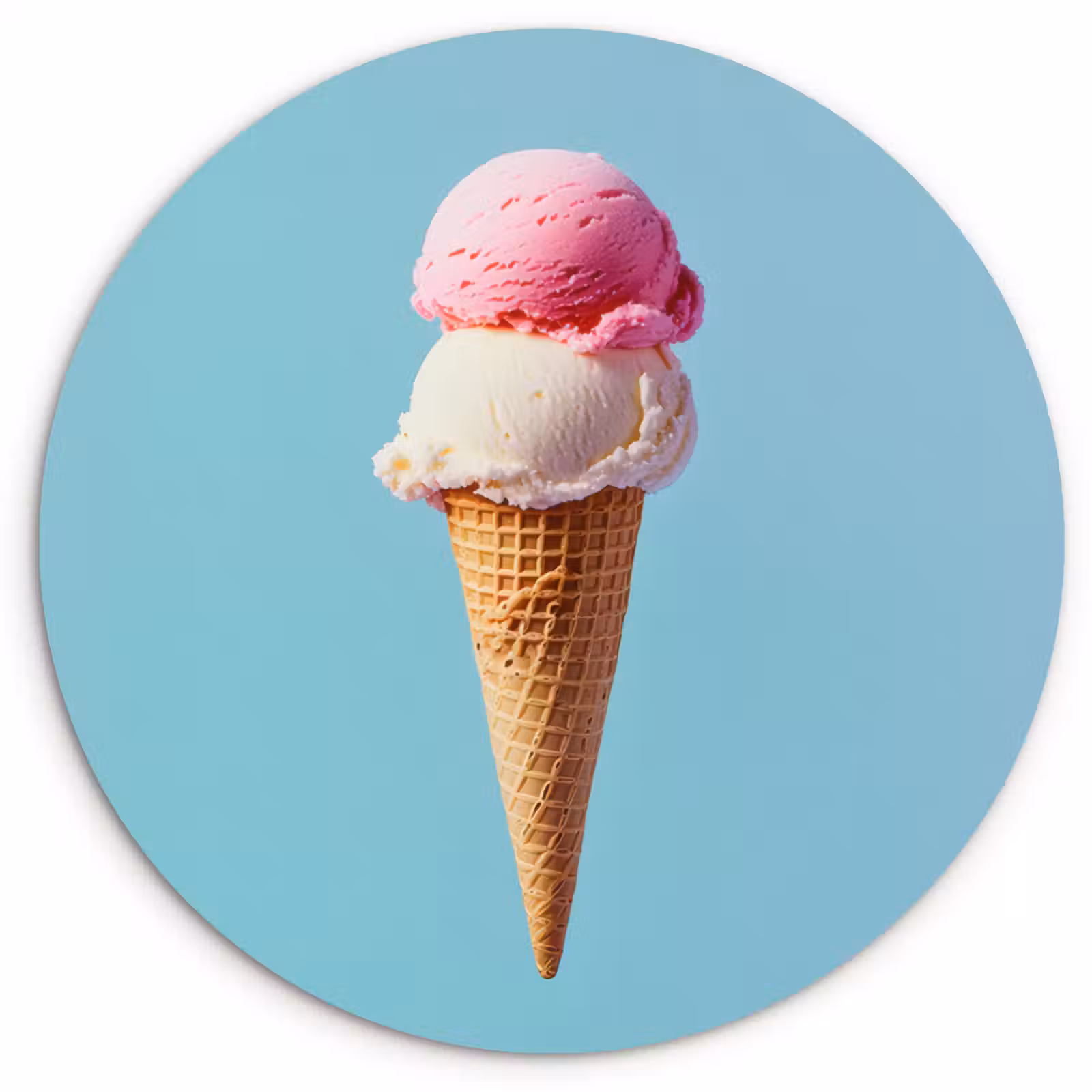 Cuadro redondo - Scoop helado - cono - Azul — 1