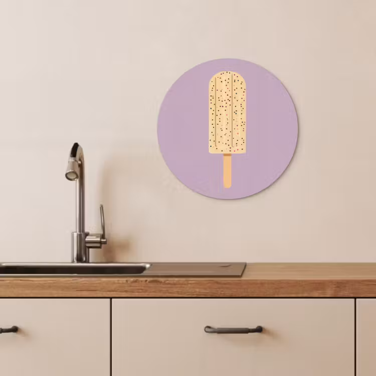 Cuadro redondo - Beige - Helado - Moteado — 4