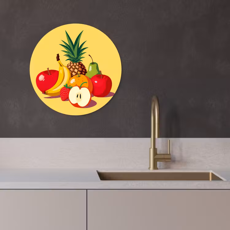 Cuadro redondo - Frutas - Ilustración - Colorido — 1