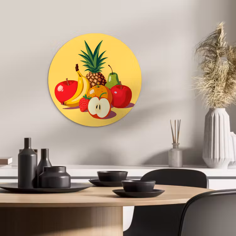 Cuadro redondo - Frutas - Ilustración - Colorido — 3