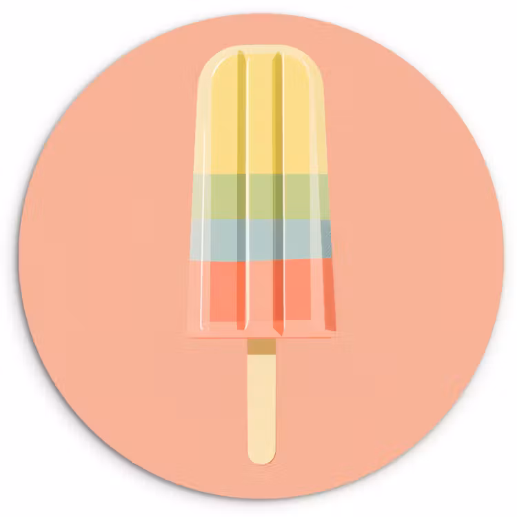 Cuadro redondo - Helado de agua - Tonos pastel - Minimalista — 2