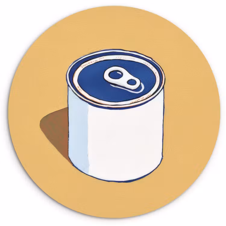 Cuadro redondo - Lata - Minimalista - Azul - Ilustración — 2