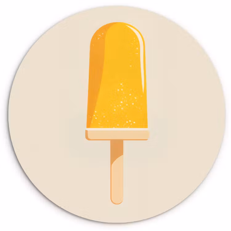 Cuadro redondo - Naranja - Palo - Helado de agua — 2
