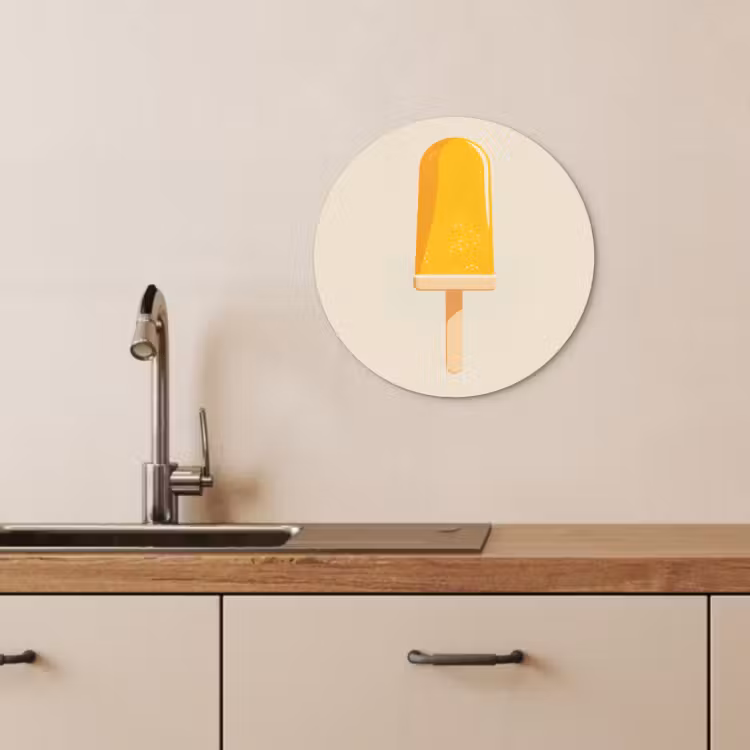Cuadro redondo - Naranja - Palo - Helado de agua — 3