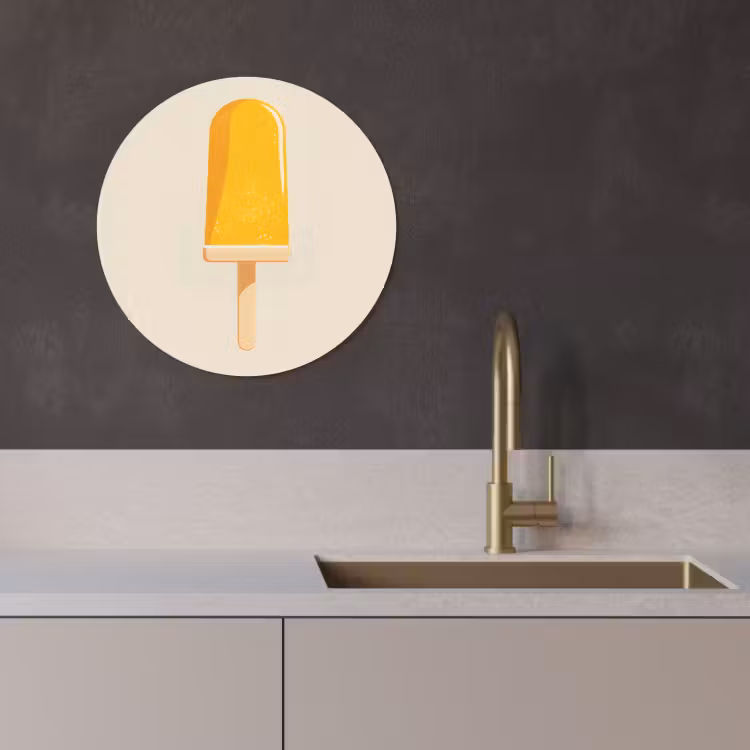 Cuadro redondo - Naranja - Palo - Helado de agua — 4