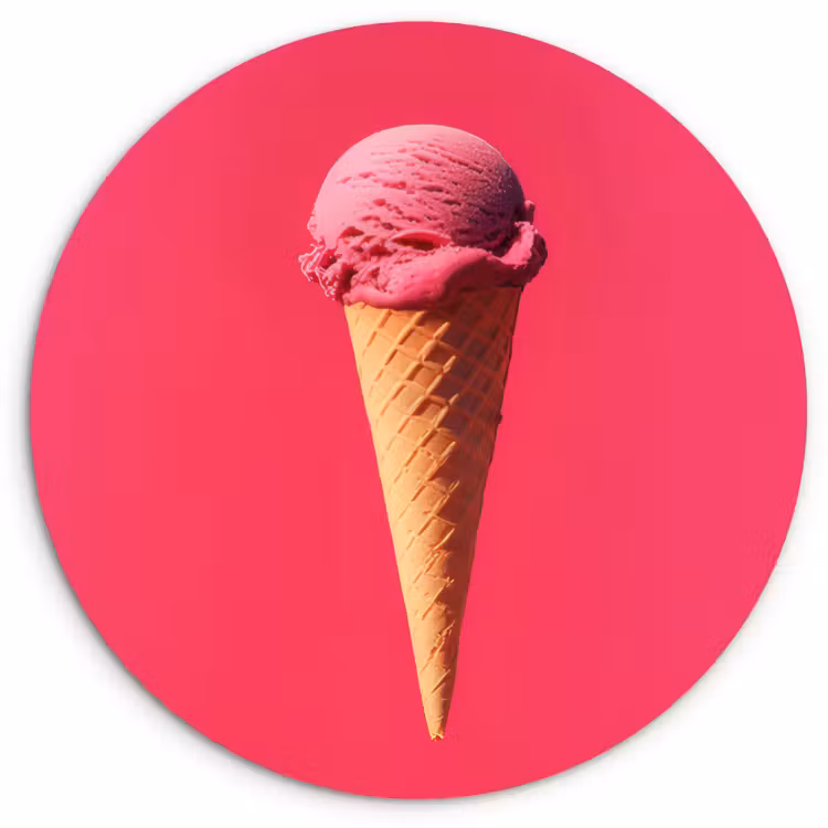 Cuadro redondo - Pala helado - Rosa - Cuerno — 3