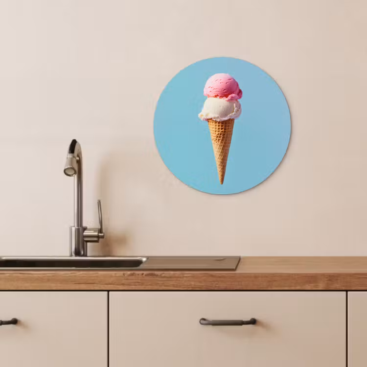Cuadro redondo - Scoop helado - cono - Azul — 3