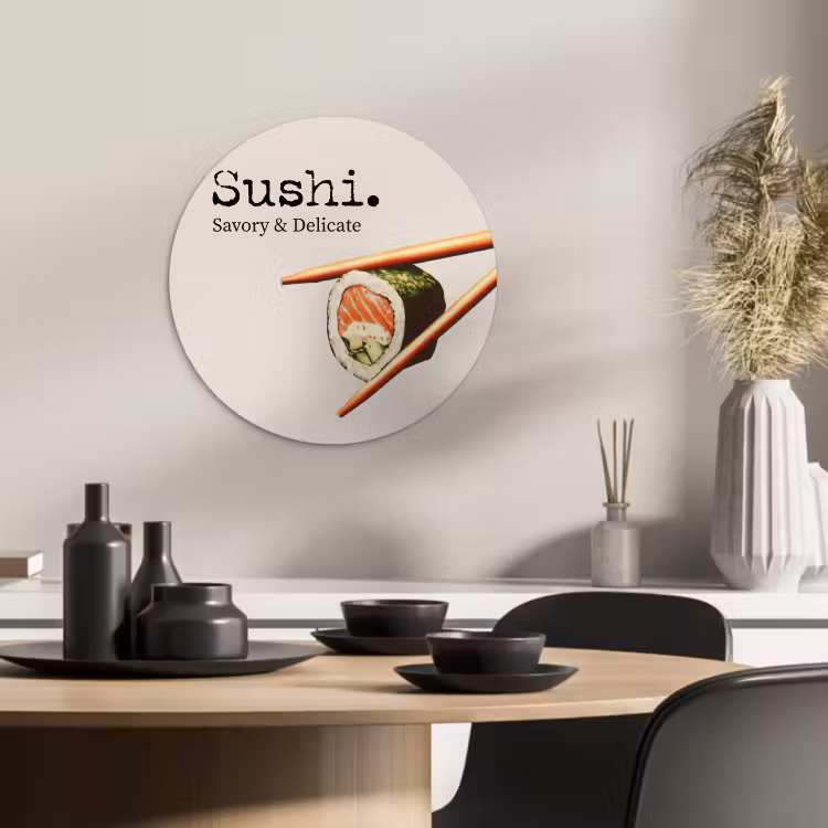 Cuadro redondo - Sushi - Salmón - Arroz - Japonés — 3