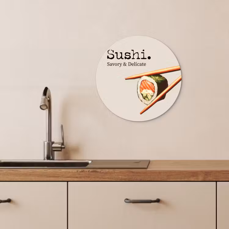 Cuadro redondo - Sushi - Salmón - Arroz - Japonés — 4
