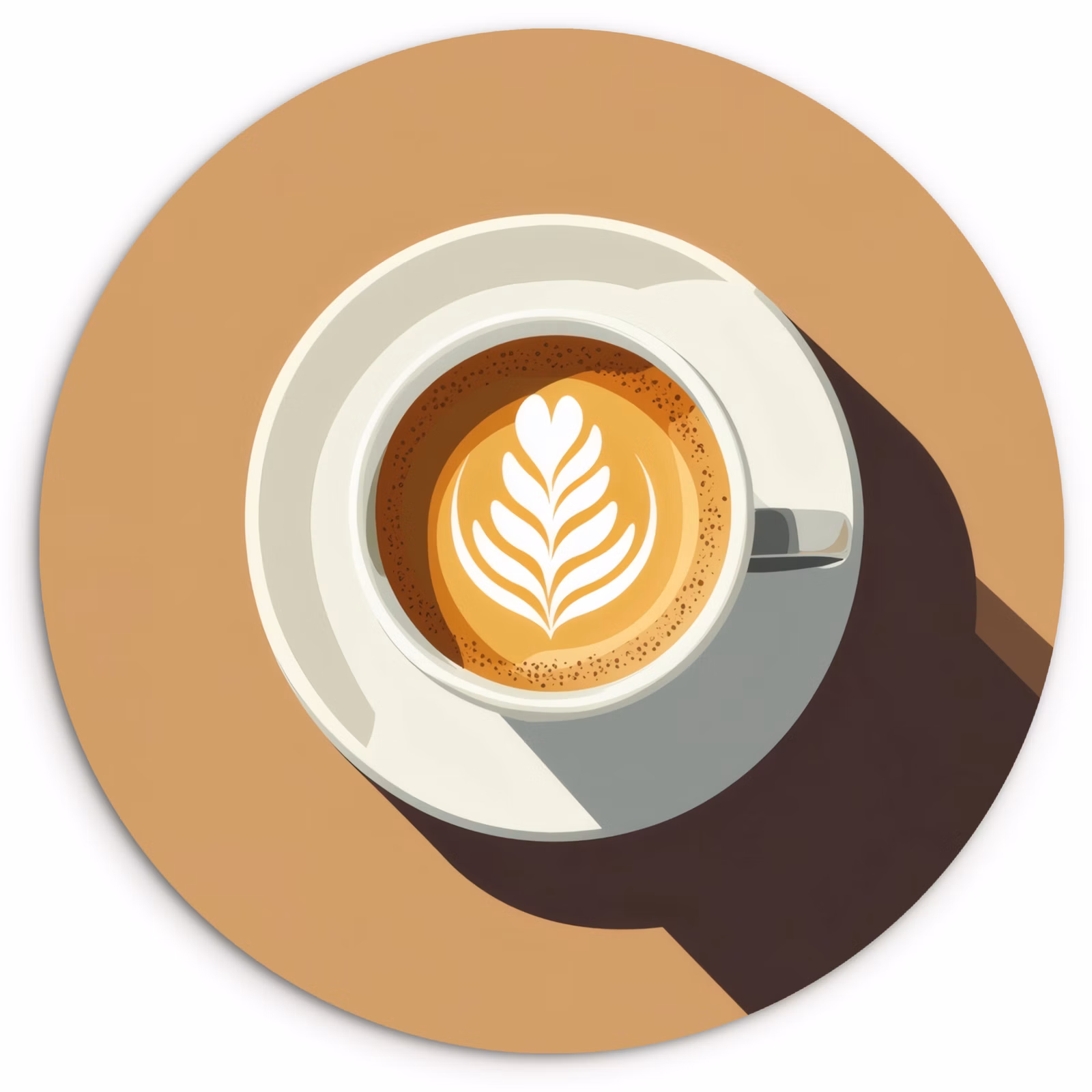 Cuadro redondo - Capuchino - Taza - Plato - Minimalista — 1
