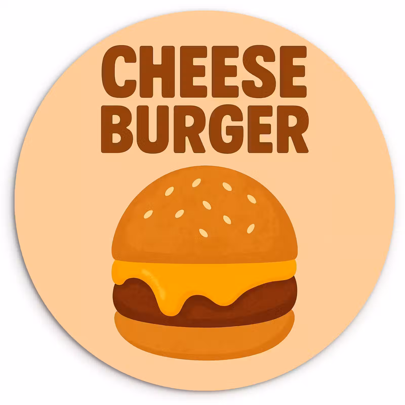 Cuadro redondo - Cheeseburger - Minimalista - Amarillo — 1
