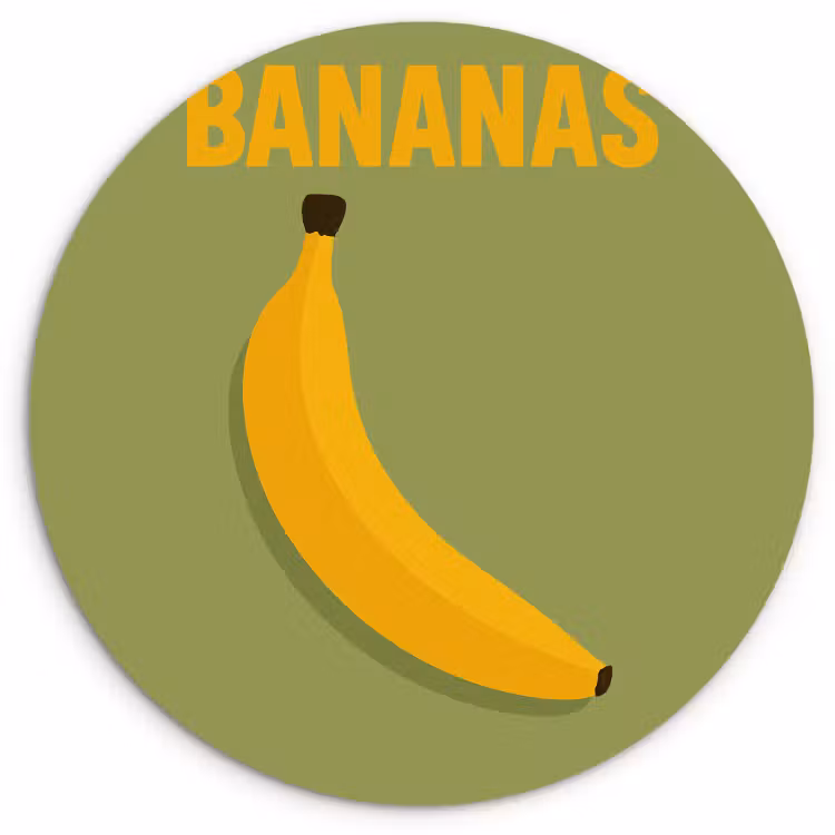 Cuadro redondo - Banana - Minimalista - Amarillo — 2