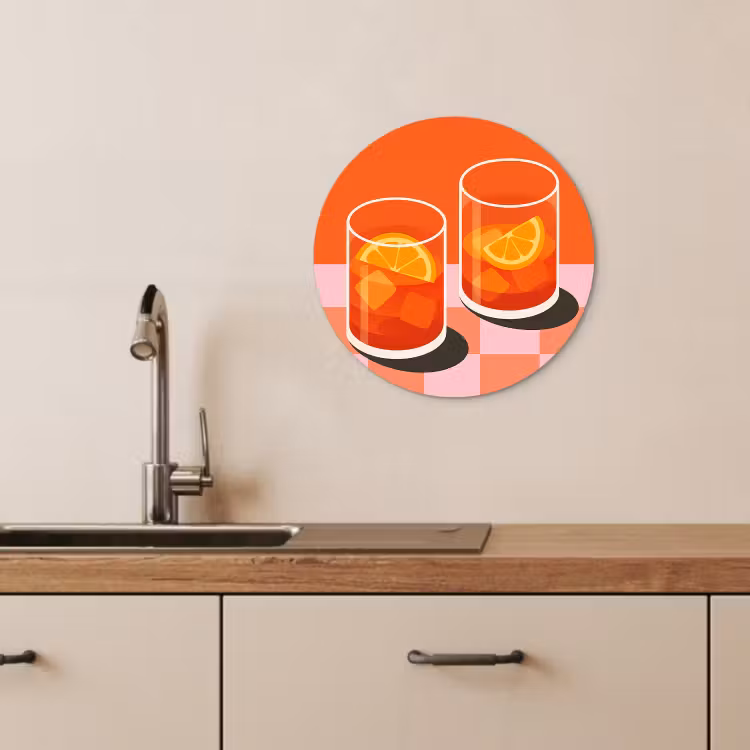 Cuadro redondo - Naranja - Gafas - Naranja — 2