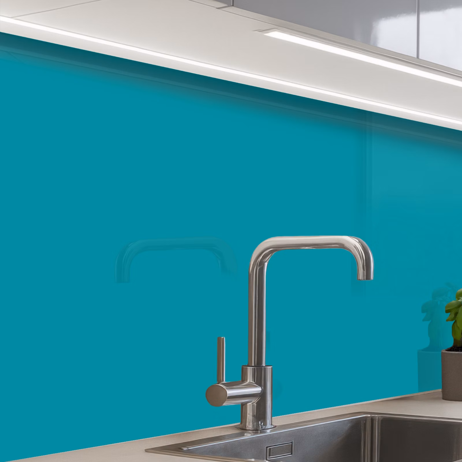 Revestimiento cocina - Azul - Color sólido — 1