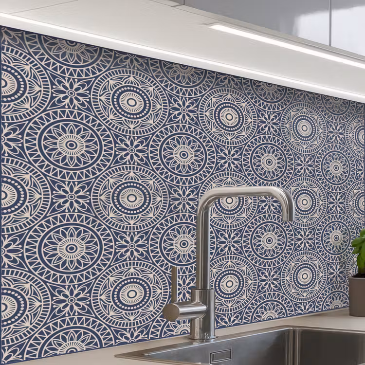Revestimiento cocina - Mandala - Azul - Patrón — 1