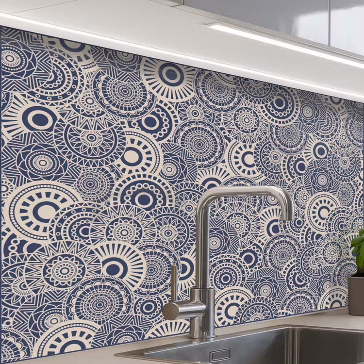 Revestimiento cocina - Mandala - Azul - Patrón — 1
