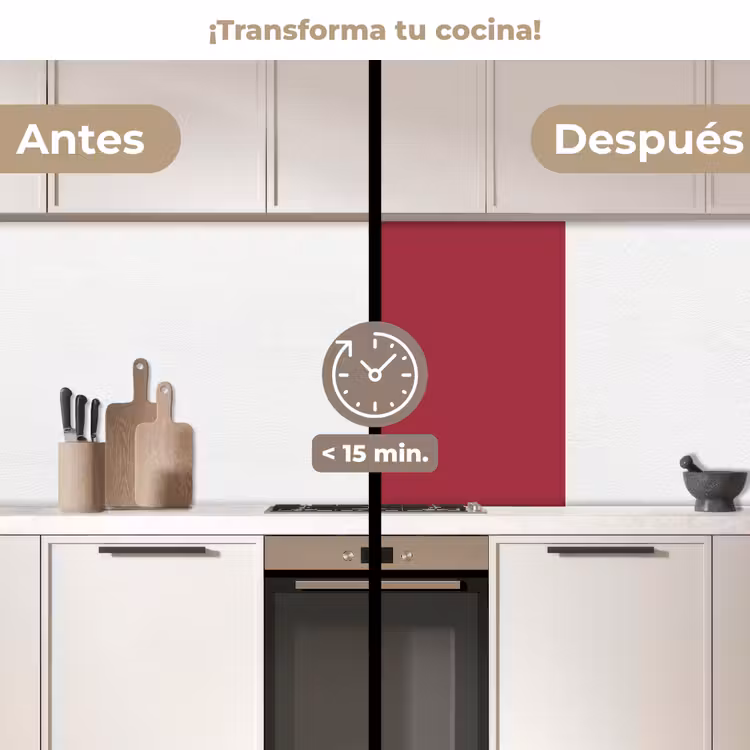 Revestimiento cocina - Rojo - Color sólido — 2