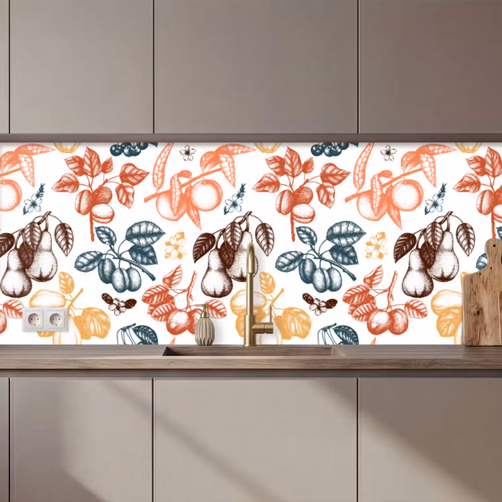 Revestimiento cocina - Fruta - Vintage - Árbol - Diseño — 1