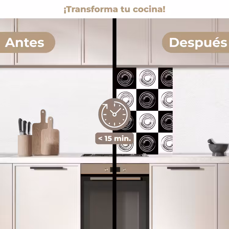 Revestimiento cocina - Patrones - Tablero de ajedrez - Blanco y negro — 2