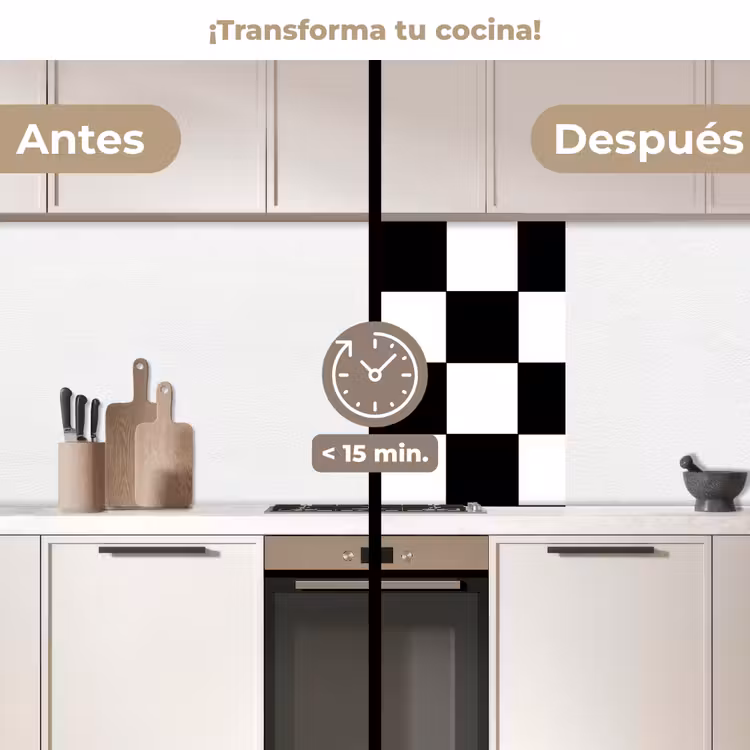Revestimiento cocina - Tablero de ajedrez - Patrones - Blanco y negro — 2
