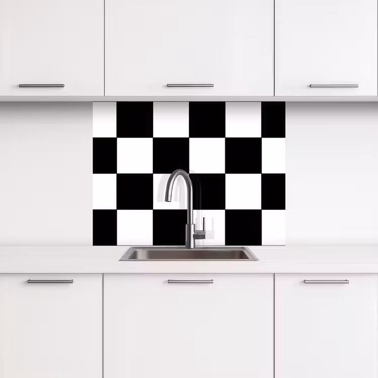 Revestimiento cocina - Tablero de ajedrez - Patrones - Blanco y negro — 3