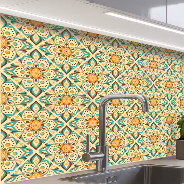 Revestimiento cocina - Boho - Patrones - Mandala - Flores — 1
