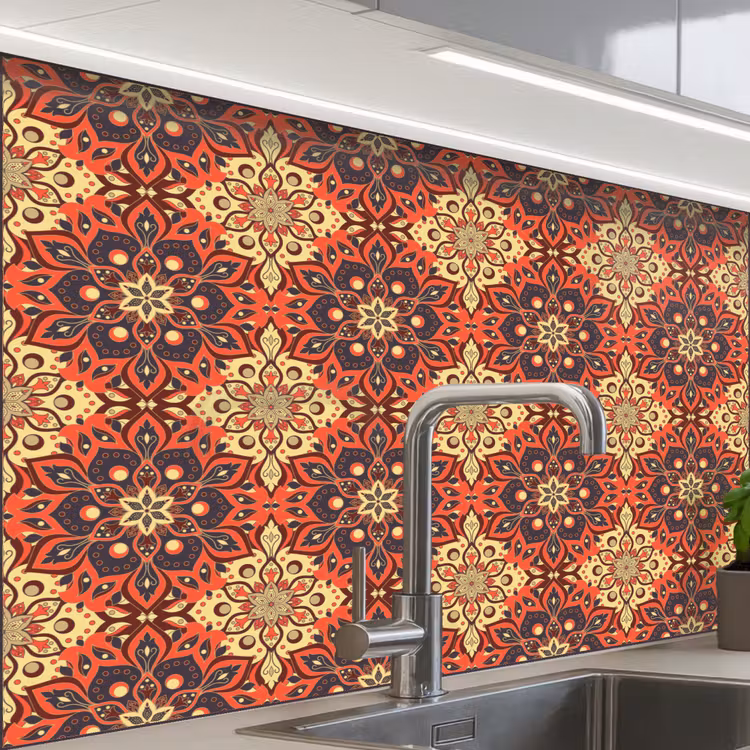 Revestimiento cocina - Mandala - Flores - Boho - Patrones — 1