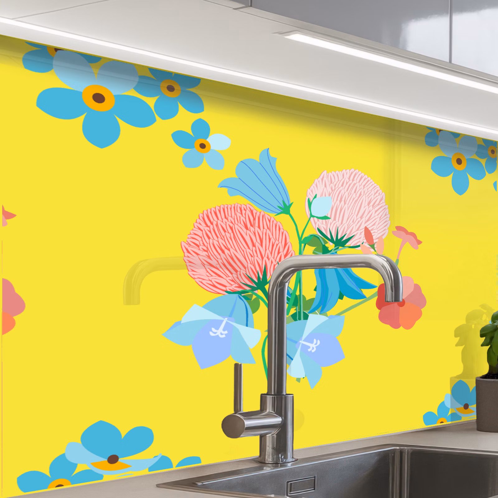 Revestimiento cocina - Flores - Ramo - Primavera - Patrones — 1