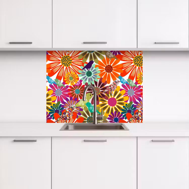 Revestimiento cocina - Arco iris - Flores - Patrones - Hippie — 3