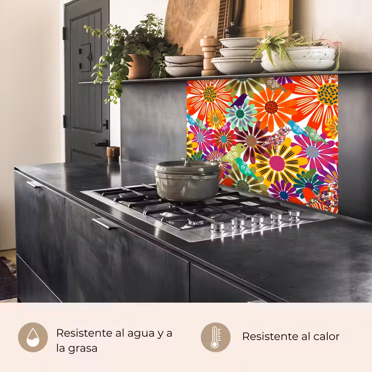 Revestimiento cocina - Arco iris - Flores - Patrones - Hippie — 4