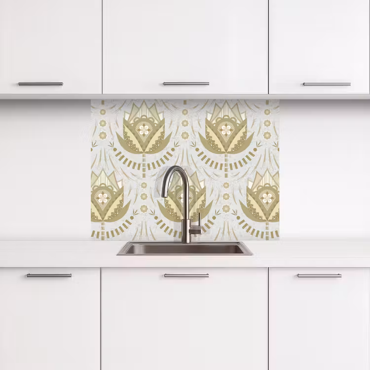 Revestimiento cocina - Flores - Oro - Patrones — 3