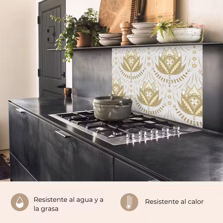 Revestimiento cocina - Flores - Oro - Patrones — 4