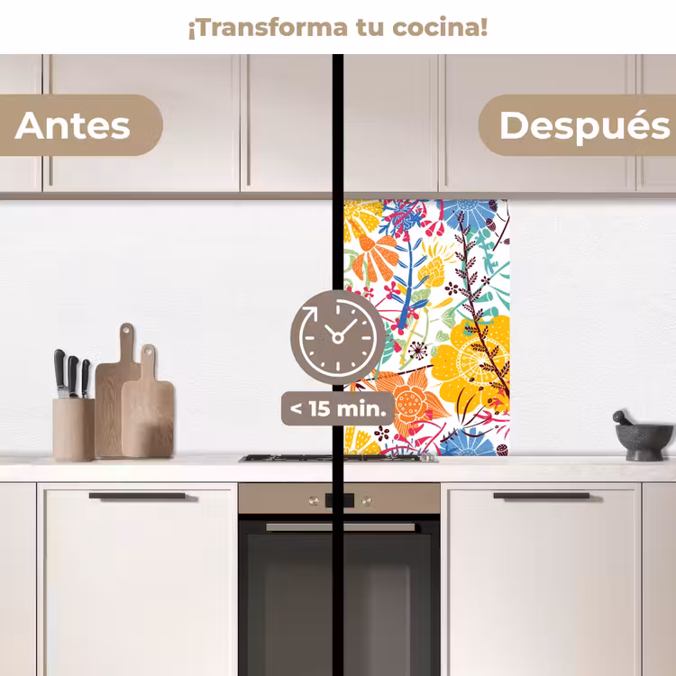 Revestimiento cocina - Flores - Plantas - Arco iris - Patrones — 2
