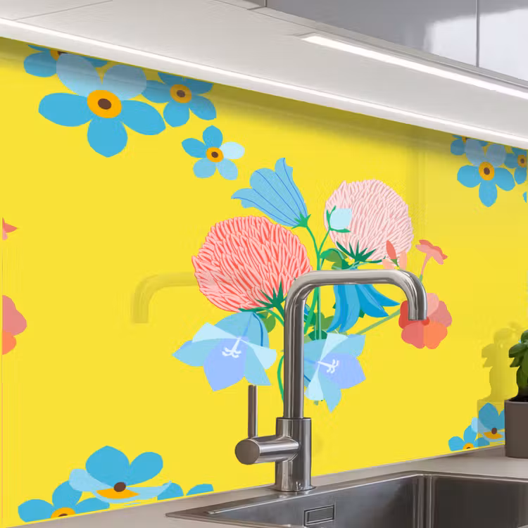 Revestimiento cocina - Flores - Ramo - Primavera - Patrones — 1