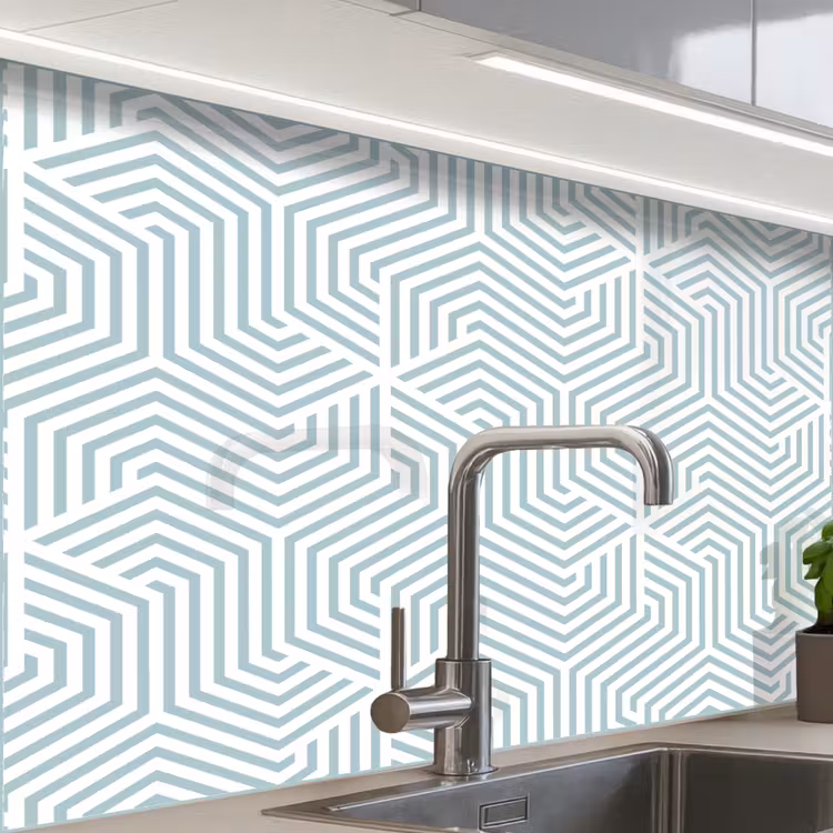 Revestimiento cocina - Geometría - Línea - Verde - Patrón — 1