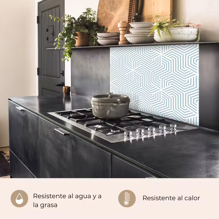 Revestimiento cocina - Geometría - Línea - Verde - Patrón — 4