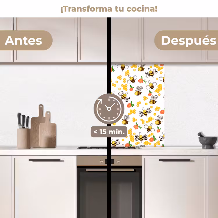 Revestimiento cocina - Miel - Abeja - Flores - Primavera — 2