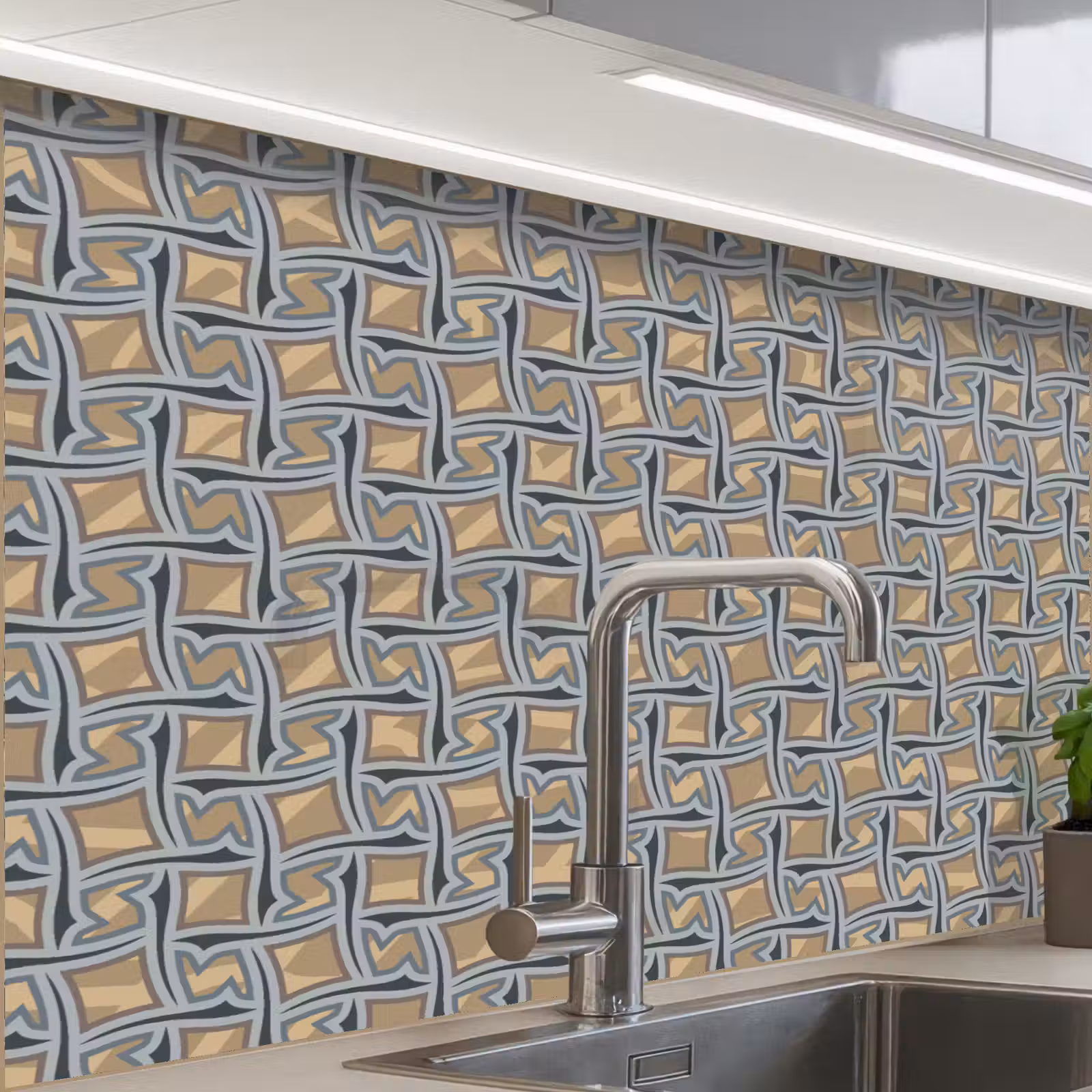 Revestimiento cocina - Marrón - Patrones - Geometría — 1