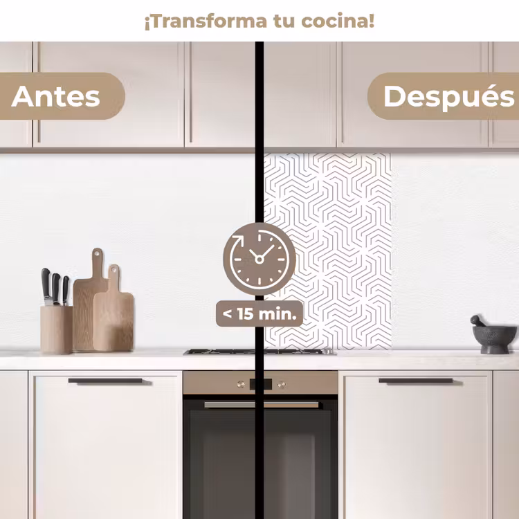 Revestimiento cocina - Diseño - Línea - Patrón - Negro - Blanco — 2