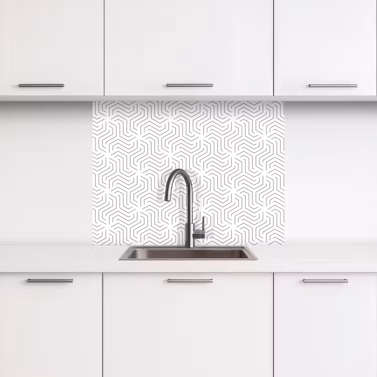 Revestimiento cocina - Diseño - Línea - Patrón - Negro - Blanco — 3