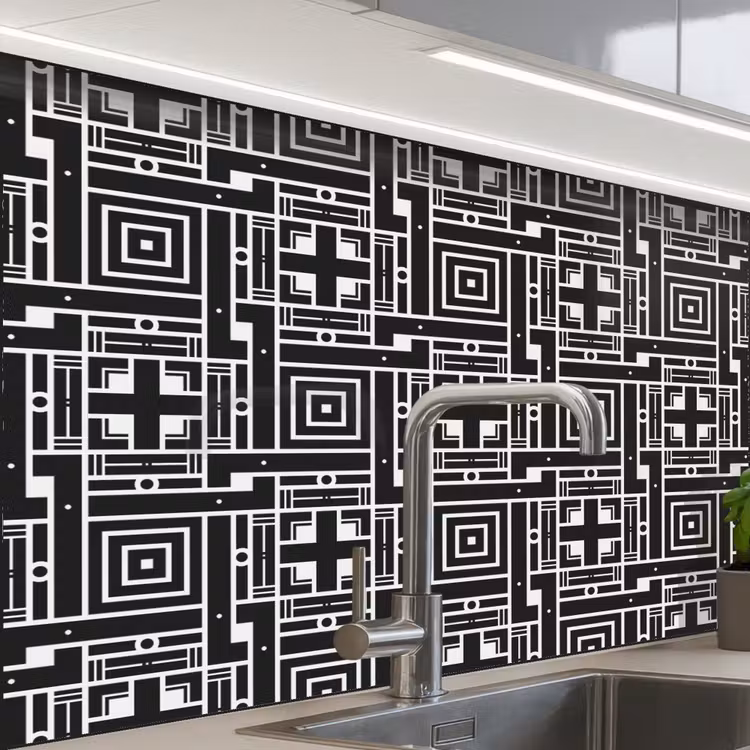 Revestimiento cocina - Geometría - Patrón - Negro — 1