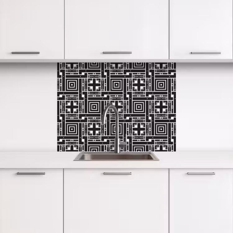 Revestimiento cocina - Geometría - Patrón - Negro — 3