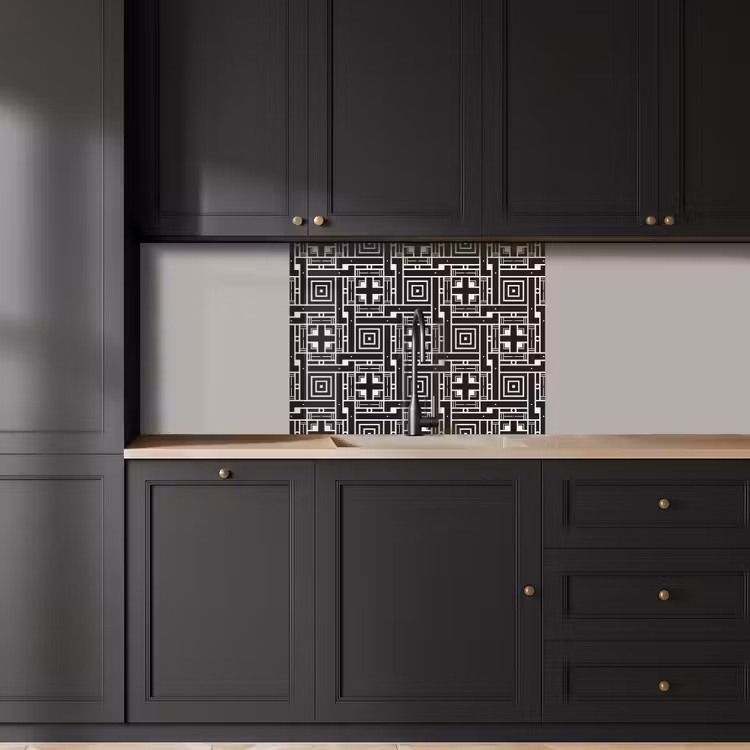 Revestimiento cocina - Geometría - Patrón - Negro — 5