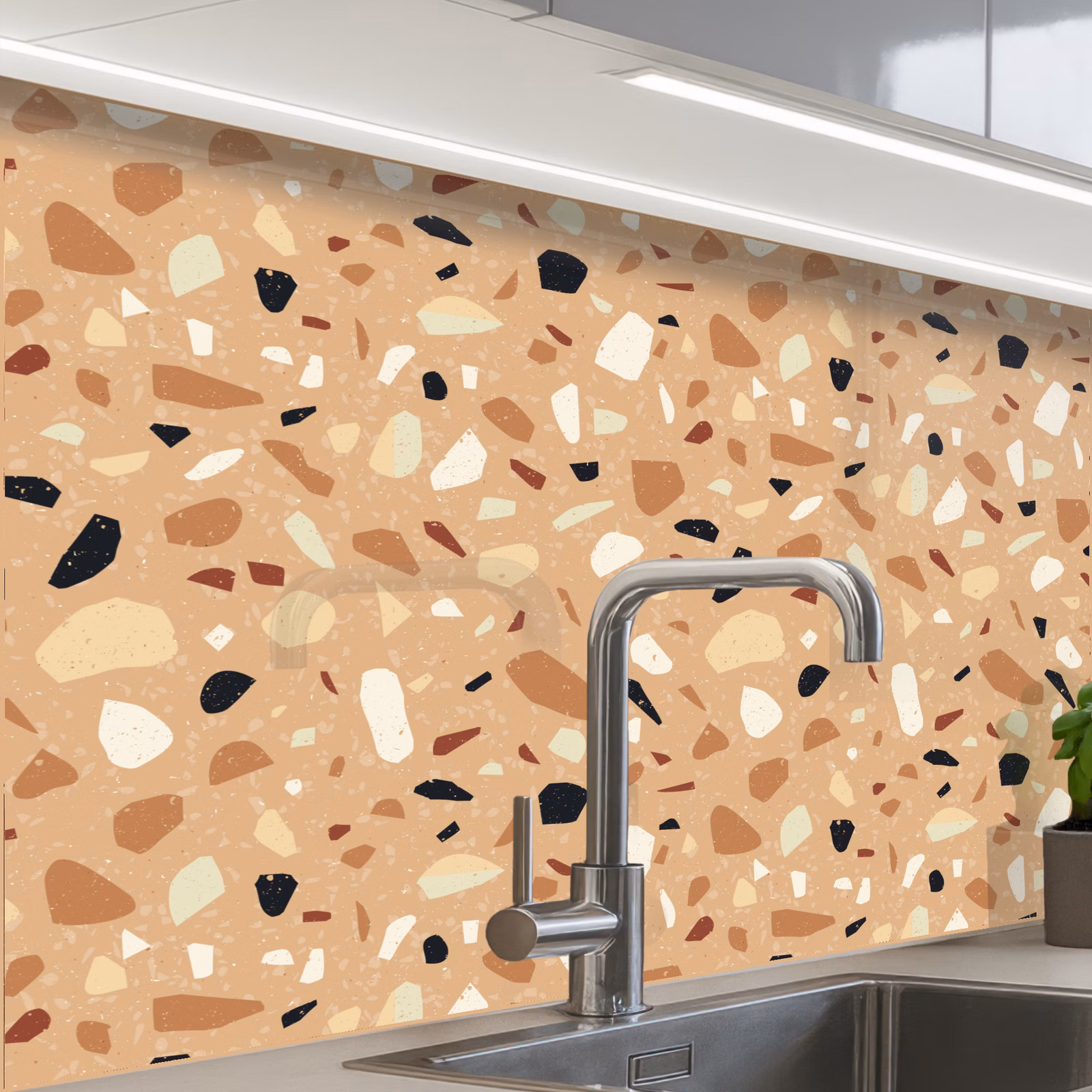 Revestimiento cocina - Terrazo - Motivo - Colorido - Naranja — 1