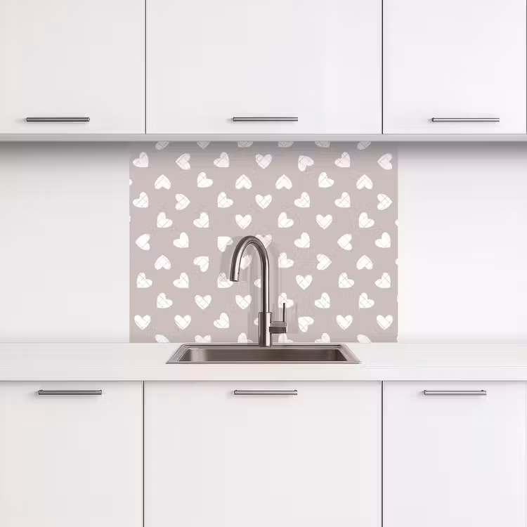 Revestimiento cocina - Diseño - Línea - Patrón - Corazón - Gris — 3