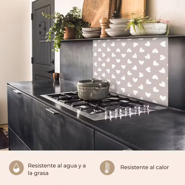 Revestimiento cocina - Diseño - Línea - Patrón - Corazón - Gris — 4