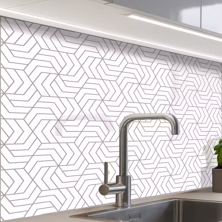 Revestimiento cocina - Geometría - Línea - Negro - Blanco - Patrón — 1