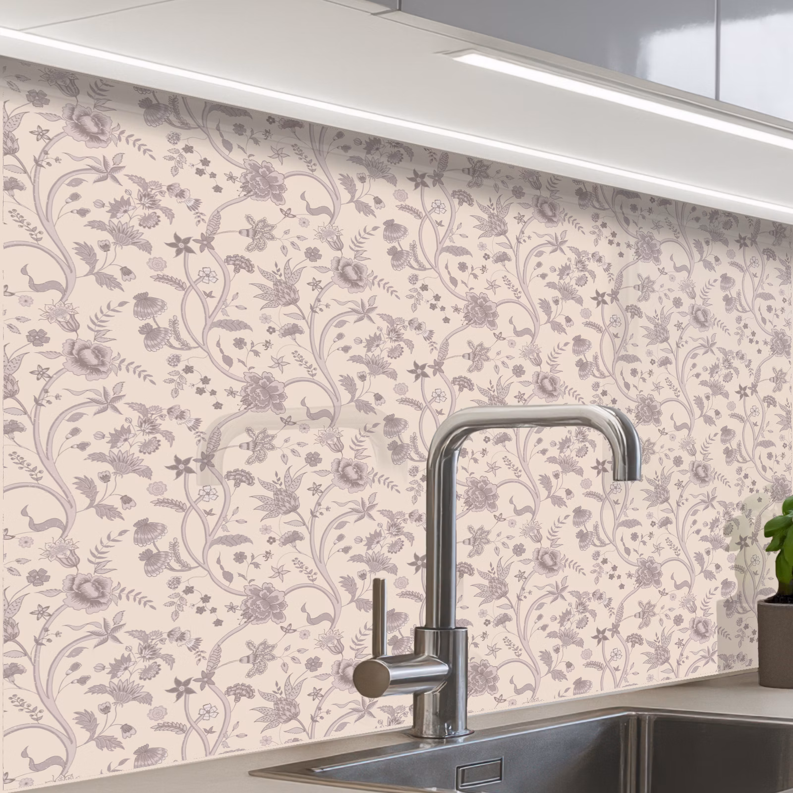 Revestimiento cocina - Patrón - Flores - Morado — 1