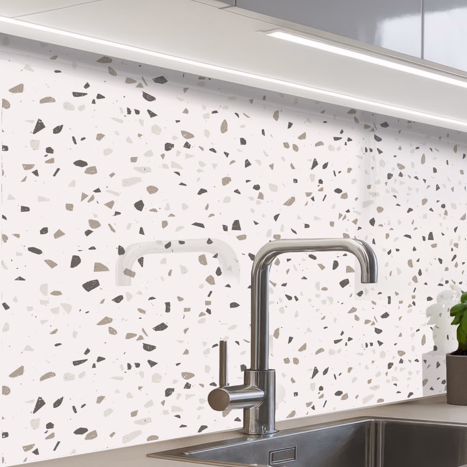 Revestimiento cocina - Terrazo - Motivo - Crema — 1